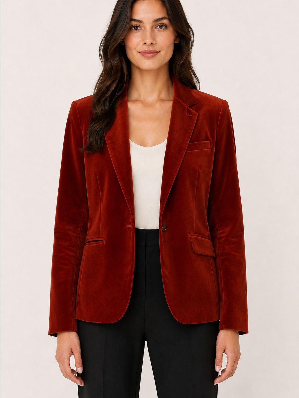 Vintage “The Limited” Rust Burnt Orange Velvet Blazer Size Medium